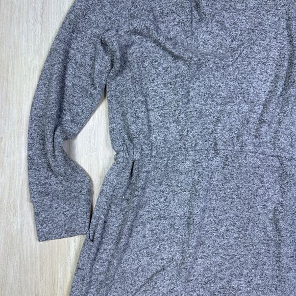 Soft Surrounding Gray Lazy Day Lounger Kangaroo Pocket V-Neck Sweater Dress M - Picture 11 of 16